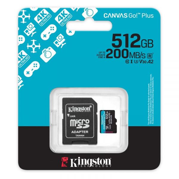 ����� ���'�� Kingston ����� ���'�� microSD 512GB C10 UHS-I U3 A2 V30 R200/W160MB/s + SD SDCG4/512GB - �������� 1